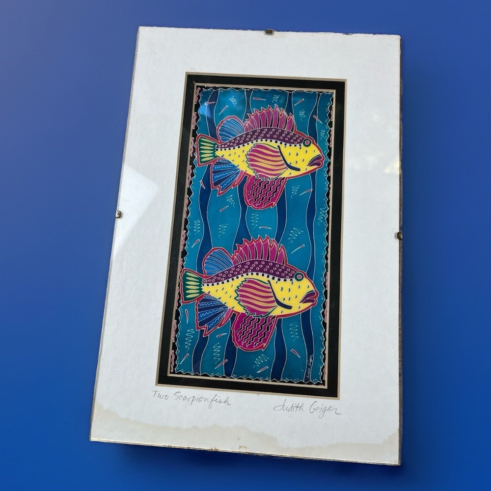 Vintage Judith Geiger 90's Print "Two Scorpion Fish" - Rare Print - *READ*